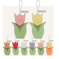 Bougies parfumées en cire de soja en forme de fleur de tulipe mignonne luxe 10 heures vacances Thanksgiving cadeau décoration de la maison 1pc/boîte-cadeau