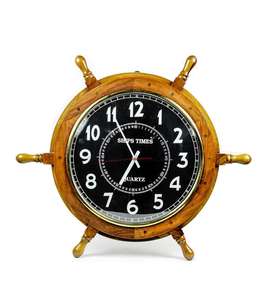 Wheel Design for Gift Giving Antique Nautical Wooden Ship Wheel Clock Eco-Friendly Home Decor Wall Clock Stylish Steering - Product Image 3