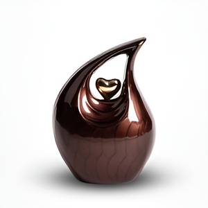 White Peace Esmalte Mejor Calidad Adulto Lágrima Urnas Para Cremación Uso Precios Bajos Metal Fancy Teardrop Funeral Made India 2024 - Product Image 2