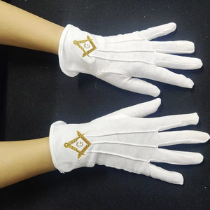 ถุงมือเครื่องราชกกุธภัณฑ์ผ้าฝ้ายสีขาวสำหรับใช้ในฤดูหนาวถุงมือยืดหยุ่นเย็บติดโลโก้ตามสั่ง100% - Product Image 6