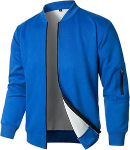 Veste décontractée en microfibre à col en V pour hommes avec fermeture à glissière Printemps et automne - Product Image 3