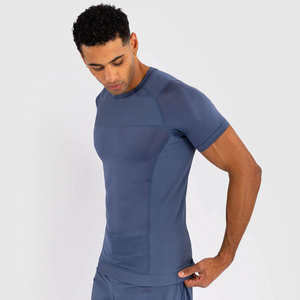 Cody Lundin Hot Designs Personnalisé Manches Courtes Polyester Extensible Rash Guards Shorts MMA BJJ Ensembles Avec Ceinture En Caoutchouc - Product Image 4