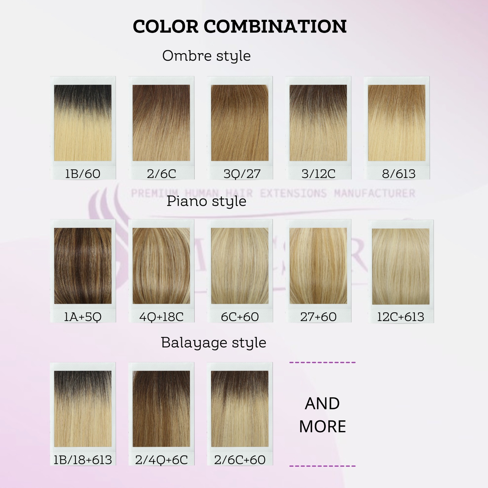 Ombre, เปียโน, balayage