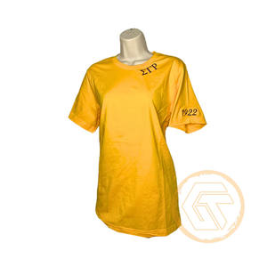 Camiseta de Sororidad Sigma Gamma Rho para Mujer al por Mayor, 100% Algodón Jersey, Transpirable, Antiarrugas, de Secado Rápido, Media Manga - Product Image 3