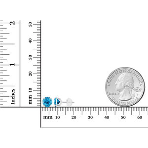 ต่างหูเพชรบลูโทแพซธรรมชาติ 2.00 กะรัต ทรงบริลเลียนต์ ตัวเรือนทองคำขาว 14K แบบสี่ขา ประดับมุกและไพลินรูปดอกไม้สุดอินเทรนด์ - Product Image 1