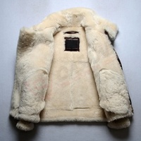 Veste en cuir de mouton en laine blanche pour homme, vêtements de mode, vestes d'hiver en fourrure, manteau en fourrure chez Qasaabco