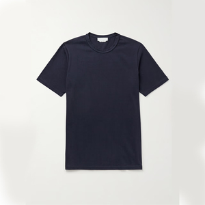 Camiseta de algodón de manga corta con cuello redondo para hombre, camiseta de logotipo personalizado con estampado personalizado de alta calidad Unisex de Color sólido - Product Image 1