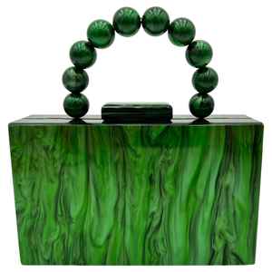 Bolso de Mano de Lujo para Mujer, Bolso de Mano con Estampado de Perlas de Resina, Decoración Ligera - Product Image 6