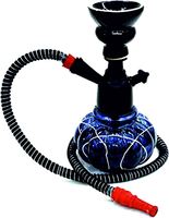 Chicha en verre bleu à forte demande, peinte avec des pièces en métal et en céramique, à vendre, décoration élégante, dernière chicha antique à vendre