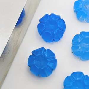 พลอยบลูคาลเซโดนีแกะสลักลายดอกไม้ 100% ธรรมชาติ ขนาด 12 มม. สำหรับงานฝีมือเครื่องประดับ 2 ถึง 5 ชิ้น - Product Image 3