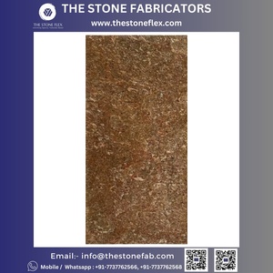 แผ่นหินควอตซ์ไซต์สีทองเงา แผ่นหินวีเนียร์แบบยืดหยุ่น ทนทาน เป็นมิตรกับสิ่งแวดล้อม พื้นผิวขัดเงา ดีไซน์ทันสมัย แผ่นขนาดใหญ่ TSF อินเดีย - Product Image 5