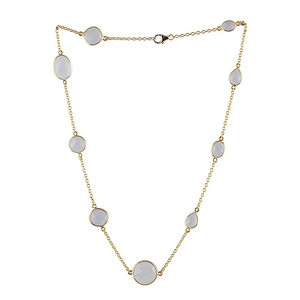 <b>Handmade</b> classic 925 sterling <b>silver</b> multi colour chalcedony gemstone bezel set <b>necklace</b> for ladies and girl - Product Image 2