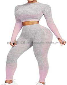 Nouveauté 2026 – Vente en gros : Hauts de yoga respirants sans coutures pour femmes avec logo personnalisé, ensembles de sport 2/3 pièces, tenues de fitness et survêtements. - Product Image 4
