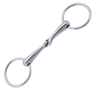 Bridon d'équitation avec joues à anneaux mobiles, bouche à articulation simple et finition polie lisse pour usage professionnel - Product Image 6
