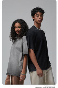 Haute qualité 100% coton surdimensionné lourd personnalisé Dtg imprimé Vintage lavé à l'acide unisexe T-shirt pour hommes - Product Image 5