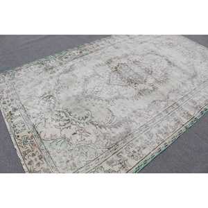 Alfombra Grande Vintage, Alfombra Turca de 6x9.4 pies, Alfombra de Lana Gris Estilo Suroeste - Product Image 1