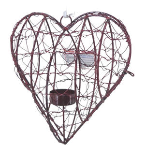 Wholesale Metal Heart Shaped T Light Holder Set of 2 Marble <b>Grey</b> Color Hanging <b>Candle</b> Holder for Home Decor Handmade - Product Image 5