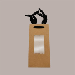Natural Kraft Paper Shopper <b>Bag</b> for Jars with Window Classic Style 8+8x18 cm 20 Piece Set for Food and <b>Craft</b> Use - Product Image 2