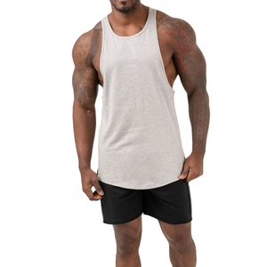 Camiseta sin mangas de punto sin costuras para hombre, chaleco de fitness de verano, logotipo personalizado, color sólido, camiseta de entrenamiento, ajuste holgado extragrande, venta al por mayor - Product Image 2