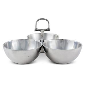 Platos y cuencos de acero inoxidable de calidad atractiva, centros de mesa de plata con hojas, cuencos de frutas, artículos martillados - Product Image 4