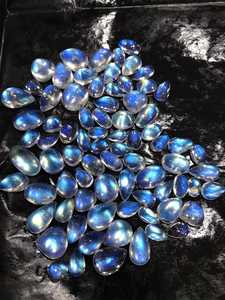 Haute qualité naturel arc-en-ciel pierre de lune Cabochon pierres précieuses calibrées en vrac diverses formes ovale poire Marquise coeur coupe émeraude - Product Image 2