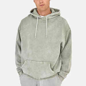 Sudadera con capucha vintage Fabricación de ropa Impresión Dtg personalizada Sudaderas con capucha lavadas con ácido Peso pesado Algodón en blanco Impresión Dtg Sudadera con capucha para hombre - Product Image 3