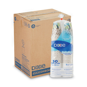 แก้วกระดาษ Dixie PerfecTouch พร้อมฝาปิด ขนาด 12 ออนซ์ หลากสี 50 แก้ว/แพ็ค 6 แพ็ค/กล่อง 300 ชุด (5342COMBO6CT) - Product Image 2