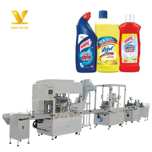 KV yeni otomatik Anti korozif yüksek viskoziteli şişe deterjan çamaşır suyu tuvalet zemin temizleyici sıvı dolum makinesi