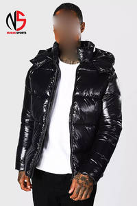 Veste matelassée de haute qualité, noire, coupe-vent, chaude, avec poche, logo personnalisé, veste d'hiver pour homme, veste d'extérieur - Product Image 4