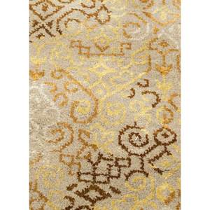 พรมขนสัตว์ผสมไหมถักมือสีเบจและสีน้ำตาลลายพันซี่ สำหรับใช้ในบ้าน รูปทรงสี่เหลี่ยมผืนผ้า สำหรับห้องนั่งเล่น ลายภาพนามธรรมแบบจิ๊กซอว์ รุ่น NRA-859 - Product Image 3