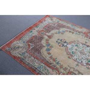 พรมวินเทจขนาดใหญ่ 5.9x9.4 ฟุต (180x285 ซม.) พรมลายทางสีแดงสไตล์ตุรกี - Product Image 4