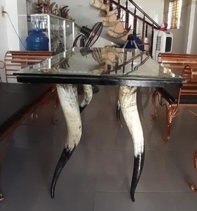 Table en corne naturelle faite à la main Art déco carré écologique d'intérieur - Product Image 1