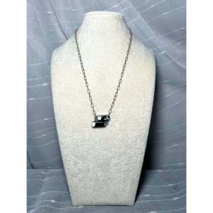 Collier Tia Long en argent sterling avec motif floral géométrique, serti de zircons, diamants et perles, rhodié, tendance, idéal pour un cadeau - Product Image 3