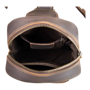 New Design Genuine Leather Fashion Zipper <b>Men</b> Side Bag Chest Bag Large Capacity Durable High Quality Women Waist <b>Pouch</b> - Product Image 6