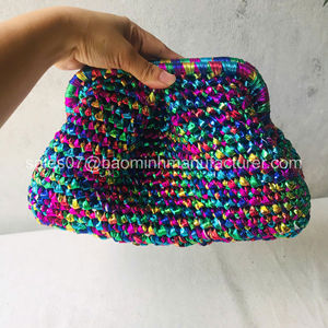 Wholesale Handmade <b>Crochet</b> Metallic Bags Full Colors Customized Size & Colors Bags for Women Customized Logo - Product Image 2