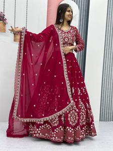 Vente en gros confortable fausse Georgette Designer Lehenga Choli pour la saison de fête hiver vêtements indiens et pakistanais - Product Image 5