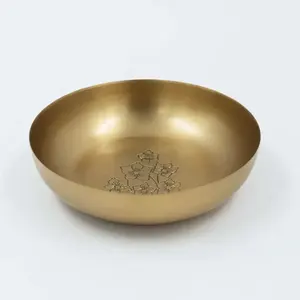 Bol en métal traditionnel indien, plat de service conçu pour les fêtes à domicile, bol pour l'hôtellerie, expérience culinaire des clients, bol en gros - Product Image 3
