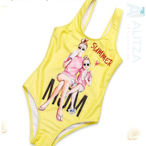 Yellow Custom Design Women's <b>High</b>-<b>Waisted</b> Striped Swim Suit Sun Bikini Set <b>High</b> Quality Quick Dry 100% Polyester UPF 50+ - Product Image 1