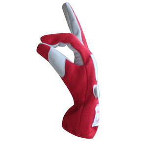 Red Full Finger Racing Gloves White Panels Hook Loop Closure Non Slip Breathable Outdoor Activities Car Driving Sports Gloves - Product Image 2