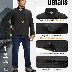 แจ็กเก็ตผ้าเดนิมสำหรับผู้ชาย, แจ็กเก็ตผ้าฟลีซระบายอากาศได้ดีมีซิประบายความร้อนสำหรับเดินเขาในฤดูหนาว - Product Image 5