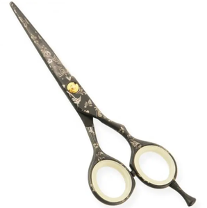 Ciseaux de coupe de cheveux de barbier en papier enduit avec outil de beauté à lame droite en acier inoxydable - Product Image 2