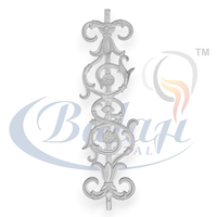 Balustrade de balcon moderne en fonte Balaji Metals BM-096, design orné à motifs en spirale, fixation au sol, résistante à la rouille, sans cadre, anti-UV