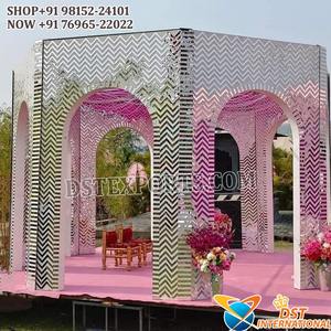 Mandap et auvents de mariage modernes en miroir pour mariages jains – Magnifique mandap de mariage en miroir élégant pour mariages canadiens LONDAN - Product Image 3