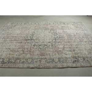 Alfombra Turca Vintage, Alfombra Grande de 6.6x9.9 pies, Alfombra Azul Ikat - Product Image 3