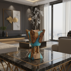 Bakhoor Incense <b>Burner</b> <b>Wood</b> & resin Material Decorative Home Premium <b>Burner</b> resin <b>wood</b> fragrance accessory solid incense <b>burner</b> - Product Image 2