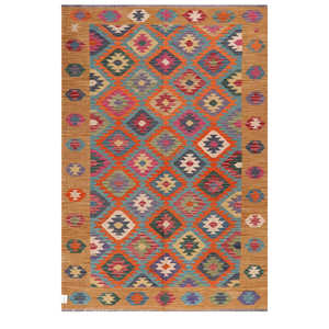Alfombra Kilim de Maimana, Afganistán, 248 x 170 cm, Alfombras y Conjuntos Tradicionales Afganos - Product Image 1