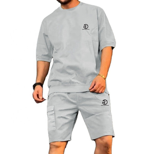 Survêtement décontracté pour hommes T-shirt et short 2 pièces Sweat Short Fashion Survêtement Hommes Shorts Ensembles d'été - Product Image 3