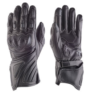 Gants de moto en cuir noir coutures blanches Auto Racing Ski sécurité Long écran tactile Compatible Sports de plein air Cafe Racer - Product Image 1