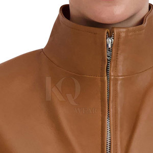 Chaqueta de Cuero para Mujer al por Mayor a Bajo Precio, Tejida, Transpirable, de Alta Calidad, Moderna y Ajustada - Product Image 4