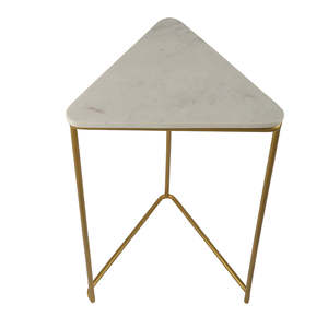 Cadre en métal plaqué or avec dessus en marbre Table en forme de triangle pour la maison Restaurant Hôtel Décoration au prix de gros - Product Image 3